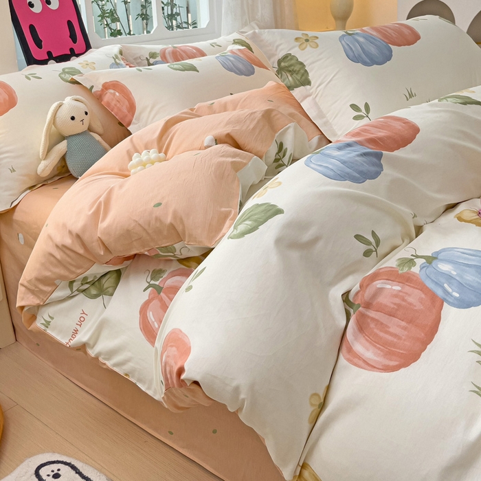 91家纺网 家纺一手货源 找家纺 依庭 2025新款全棉印花花卉款四件套单品系列-四件套 楠得遇见