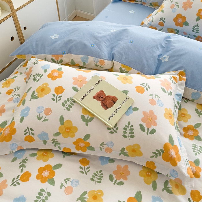 91家纺网 家纺一手货源 找家纺 依庭 2025新款全棉印花花卉款四件套单品系列-四件套 迎曼