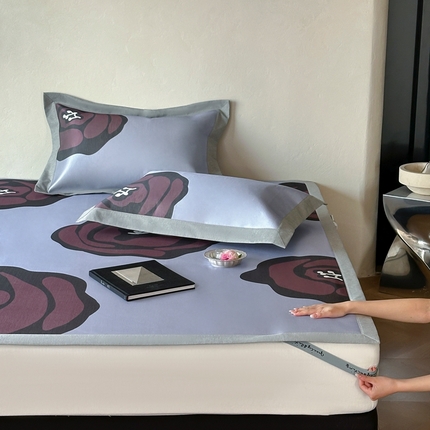 （总）橘滋  2025新夏日高端A类原创设计轻奢简约数码印花冰丝席凉席-床席