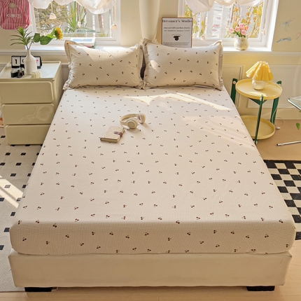 91家纺网 家纺一手货源 找家纺 （总）依庭 2025新款全棉印花花卉款四件套单品系列-单床笠