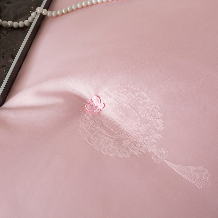 91家纺网 家纺一手货源 找家纺 畅畅家纺 2025新款100%黄金桑蚕丝被全棉提花桑蚕丝被高端婚庆被子夏凉被空调被春秋被冬被双人被 双喜-淑女粉