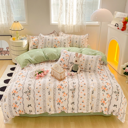 91家纺网 家纺一手货源 找家纺 （总）卡斯诺 2023新款芦荟棉四件套花型2