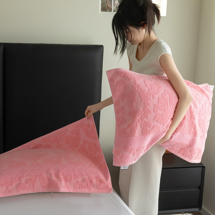 91家纺网 家纺一手货源 找家纺 （总）乐家毛巾被（工厂自产自销） 2025新款纯棉浮雕老式枕巾