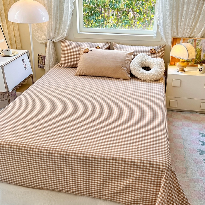 91家纺网 家纺一手货源 找家纺 徕米家居  2025新款色织全棉水洗棉毛巾绣四件套 卡皮巴拉-咖