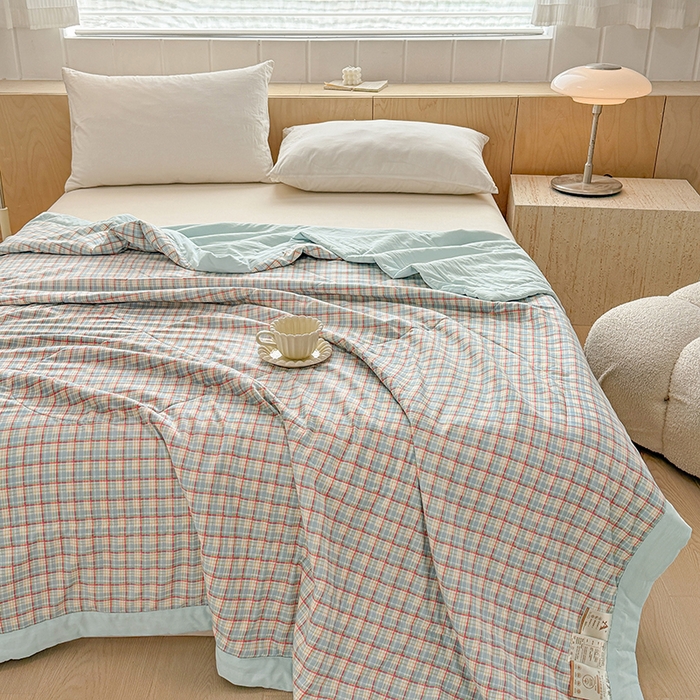 91家纺网 家纺一手货源 找家纺 博弈家纺 2025新款水洗棉棉花夏被 春野