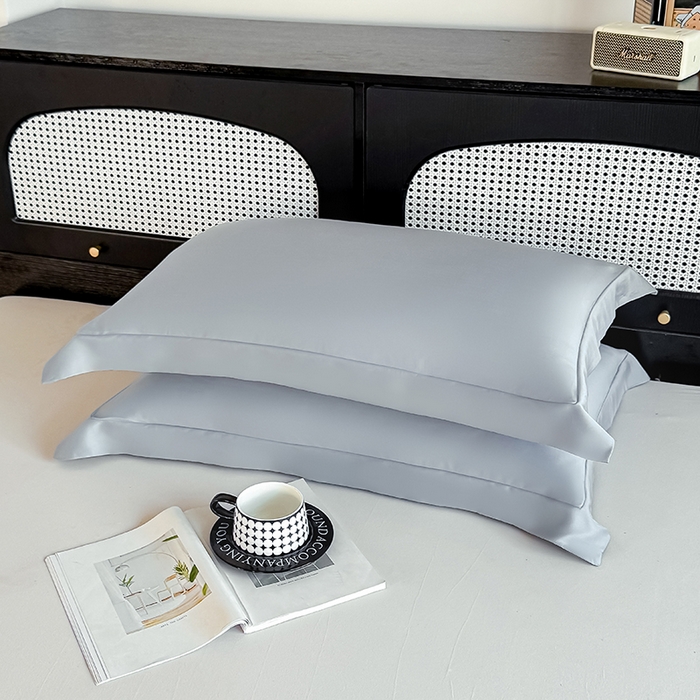 91家纺网 家纺一手货源 找家纺 金喜 2025新款LF级60支莱赛尔天丝枕套宽边枕套 雾兰