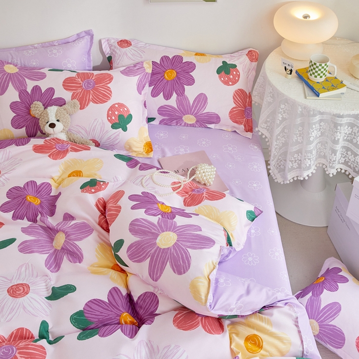 91家纺网 家纺一手货源 找家纺 卡斯诺 2023新款芦荟棉四件套花型2