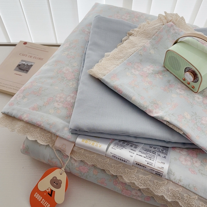 91家纺网 家纺一手货源 找家纺 于果2025新款双层纱花边款夏被 莉莉周