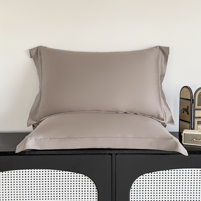 91家纺网 家纺一手货源 找家纺 金喜 2025新款LF级60支莱赛尔天丝枕套宽边枕套 香谷棕