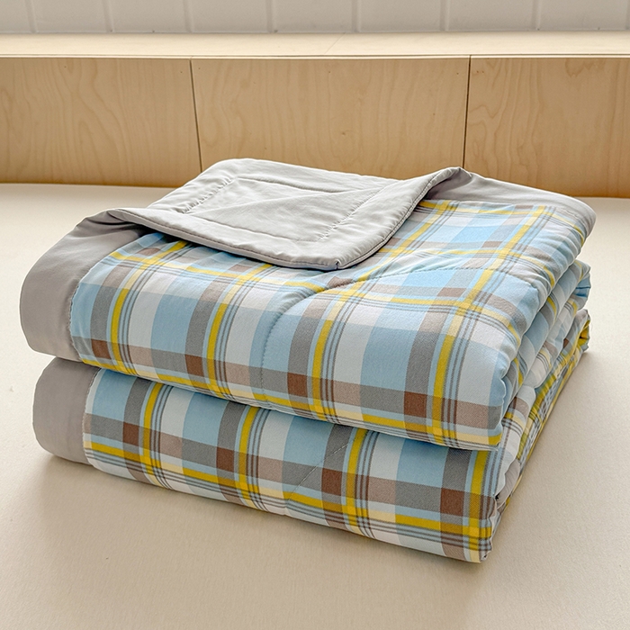 91家纺网 家纺一手货源 找家纺 博弈家纺 2025新款水洗棉棉花夏被 漫格