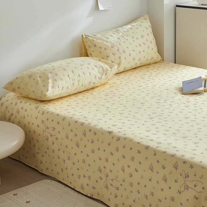 91家纺网 家纺一手货源 找家纺 怡家居 2025新款全棉老粗布床单床笠三件套 流云