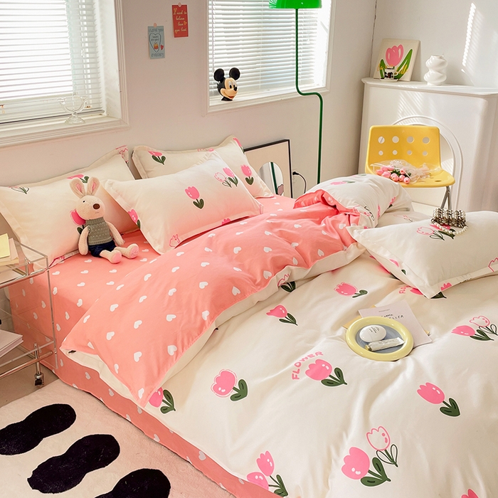 91家纺网 家纺一手货源 找家纺 卡斯诺 2023新款芦荟棉四件套花型2