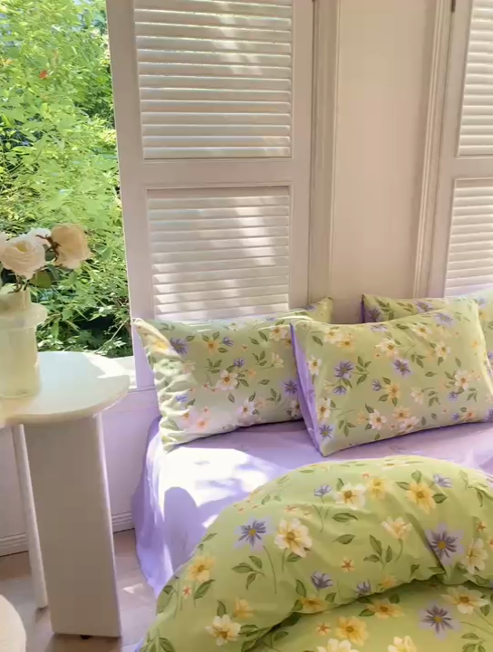 91家纺网 家纺一手货源 找家纺 黑马家居 2025新款全棉喷气13070印花四件套 绿野仙踪