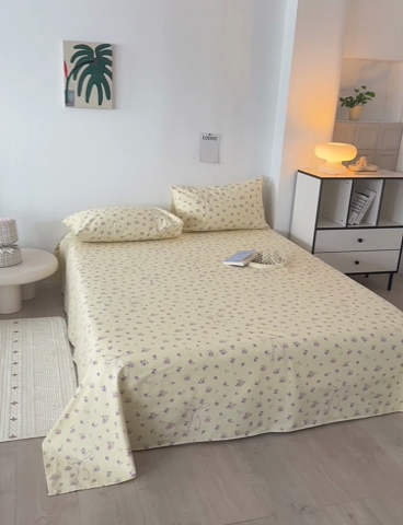 91家纺网 家纺一手货源 找家纺 怡家居 2025新款全棉老粗布床单床笠三件套 流云