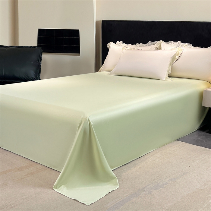 91家纺网 家纺一手货源 找家纺 梦舒羽 2025新款水洗真丝花边枕套凉感枕头套夏天薄款枕芯套 奶油浅绿