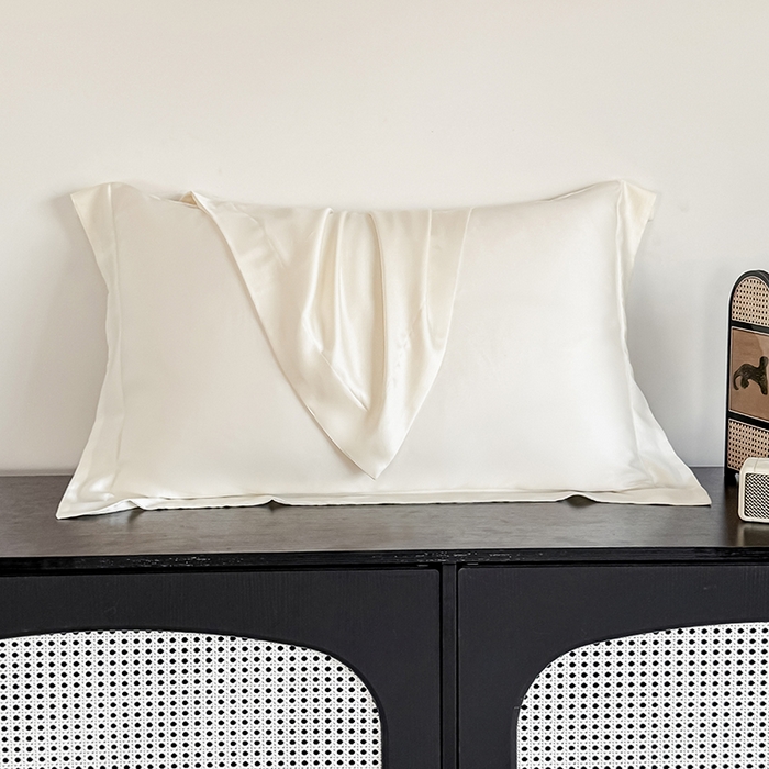 91家纺网 家纺一手货源 找家纺 金喜 2025新款LF级60支莱赛尔天丝枕套宽边枕套 奶昔