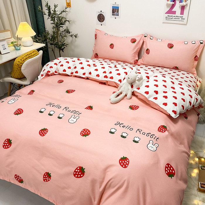 91家纺网 家纺一手货源 找家纺 卡斯诺 2023新款芦荟棉四件套花型2