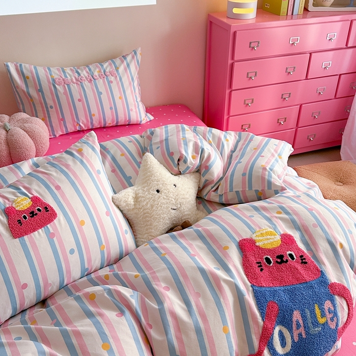 91家纺网 家纺一手货源 找家纺 时年家纺 2025新款全棉印花卡通毛巾绣系列套件 充值会员优惠5元 茶杯兔