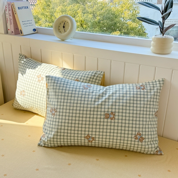 91家纺网 家纺一手货源 找家纺 黑马家居 2025新款全棉喷气13070印花四件套 格雷小熊