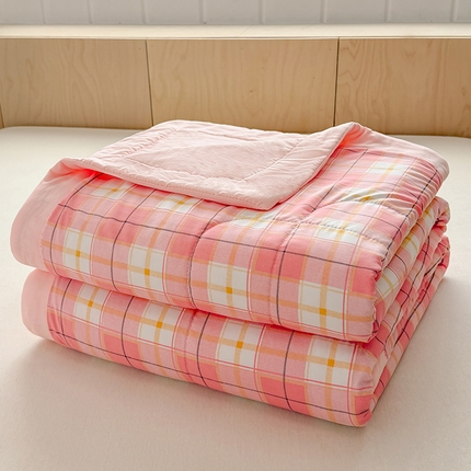 博弈家纺 2025新款水洗棉棉花夏被 娇粉