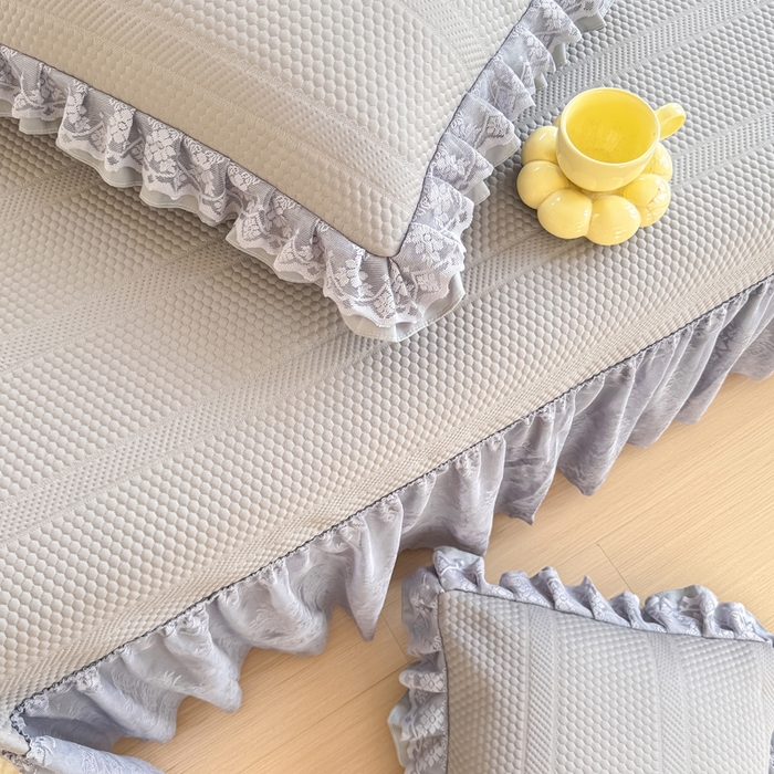 91家纺网 家纺一手货源 找家纺 （总）慧菲  2025新款PE高分子凉感席床裙凉席三件套 【6-7斤】