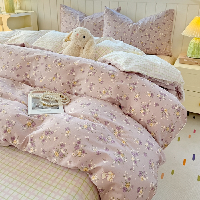 91家纺网 家纺一手货源 找家纺 黑马家居 2025新款全棉喷气13070印花单被套 花园小熊