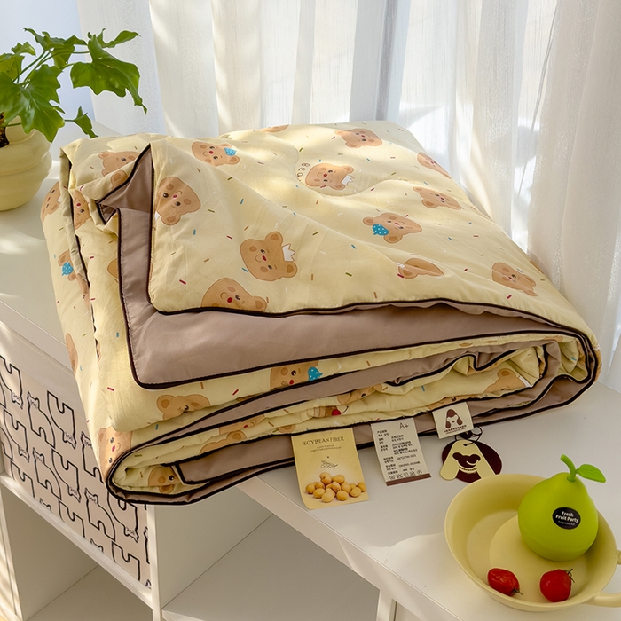 91家纺网 家纺一手货源 找家纺 初念 2025新款云朵棉系列夏被（提供买家秀） 奥利奥小熊