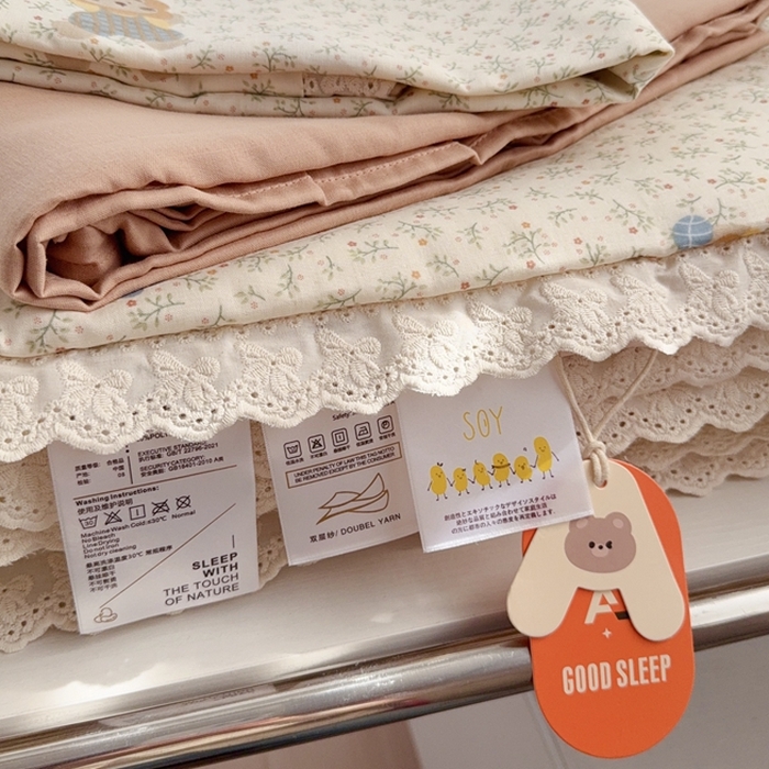 91家纺网 家纺一手货源 找家纺 于果2025新款双层纱花边款夏被 萌萌狮