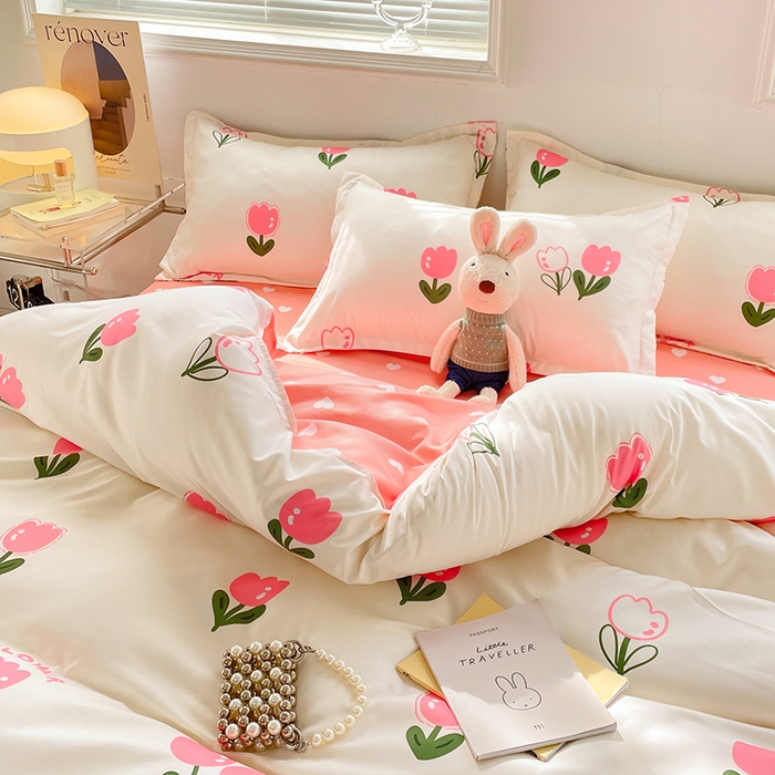 91家纺网 家纺一手货源 找家纺 卡斯诺 2023新款芦荟棉四件套花型2