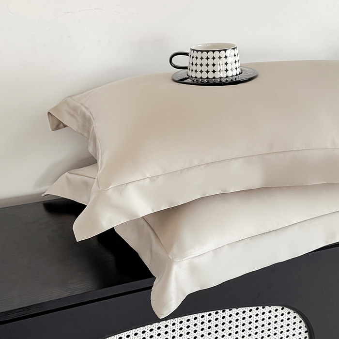 91家纺网 家纺一手货源 找家纺 金喜 2025新款LF级60支莱赛尔天丝枕套宽边枕套 原色