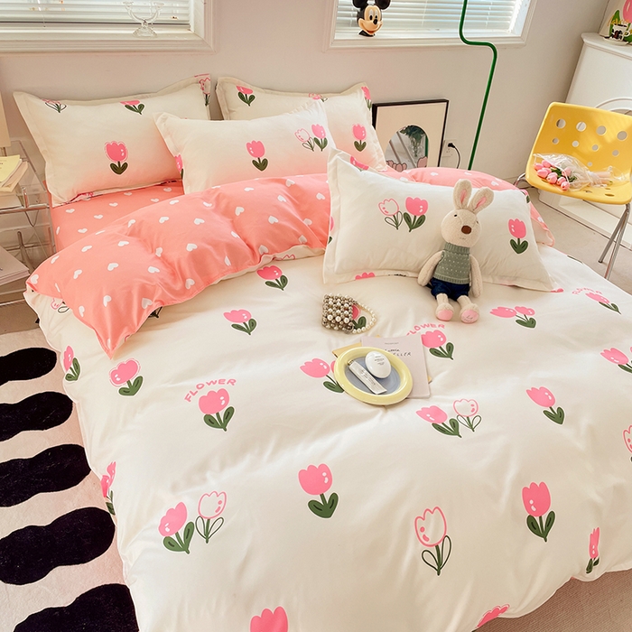 91家纺网 家纺一手货源 找家纺 卡斯诺 2023新款芦荟棉四件套花型2