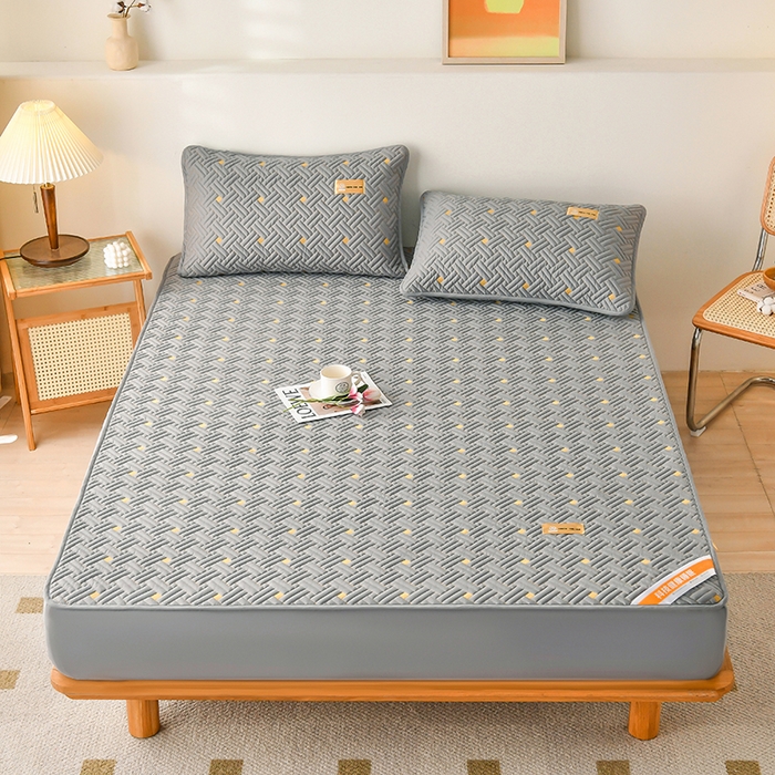 91家纺网 家纺一手货源 找家纺 （总）鑫钰 2025新款防水隔尿全棉纯棉大豆夹棉刺绣床笠直播热款