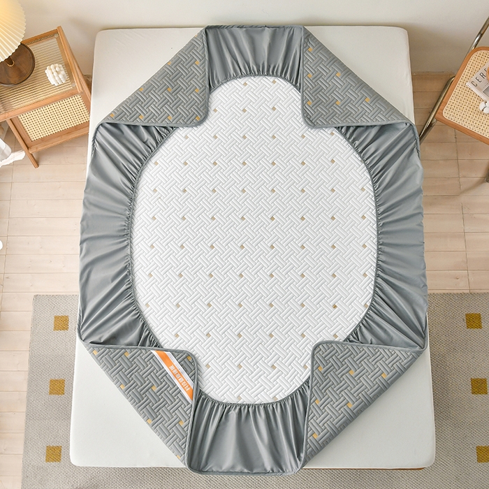 91家纺网 家纺一手货源 找家纺 （总）鑫钰 2025新款防水隔尿全棉纯棉大豆夹棉刺绣床笠直播热款