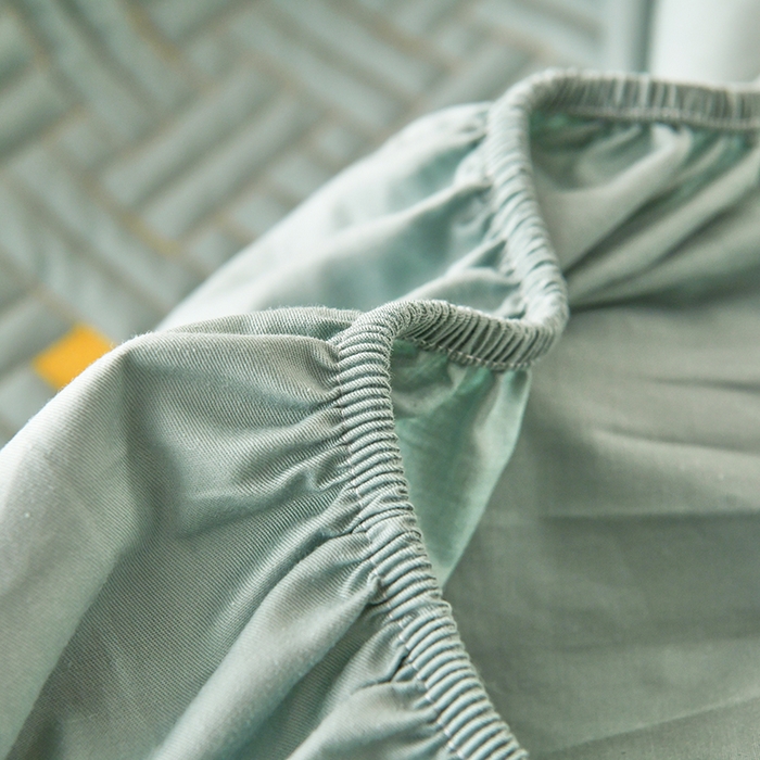 91家纺网 家纺一手货源 找家纺 鑫钰 2025新款防水隔尿全棉纯棉大豆夹棉刺绣床笠直播热款 鑫绣阁-薄荷绿（防水款）