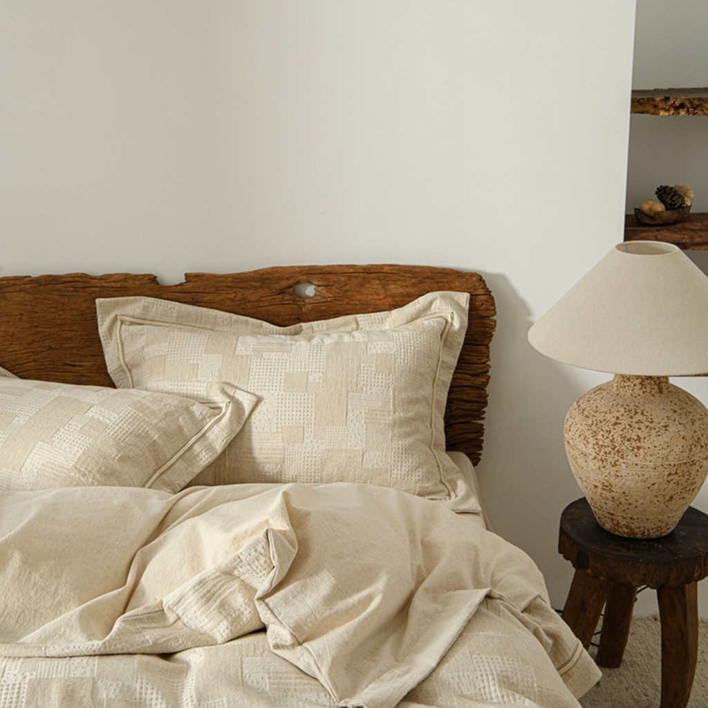 91家纺网 家纺一手货源 找家纺 简家居 2025新款亲肤舒适棉麻四件套 卢浮秘境