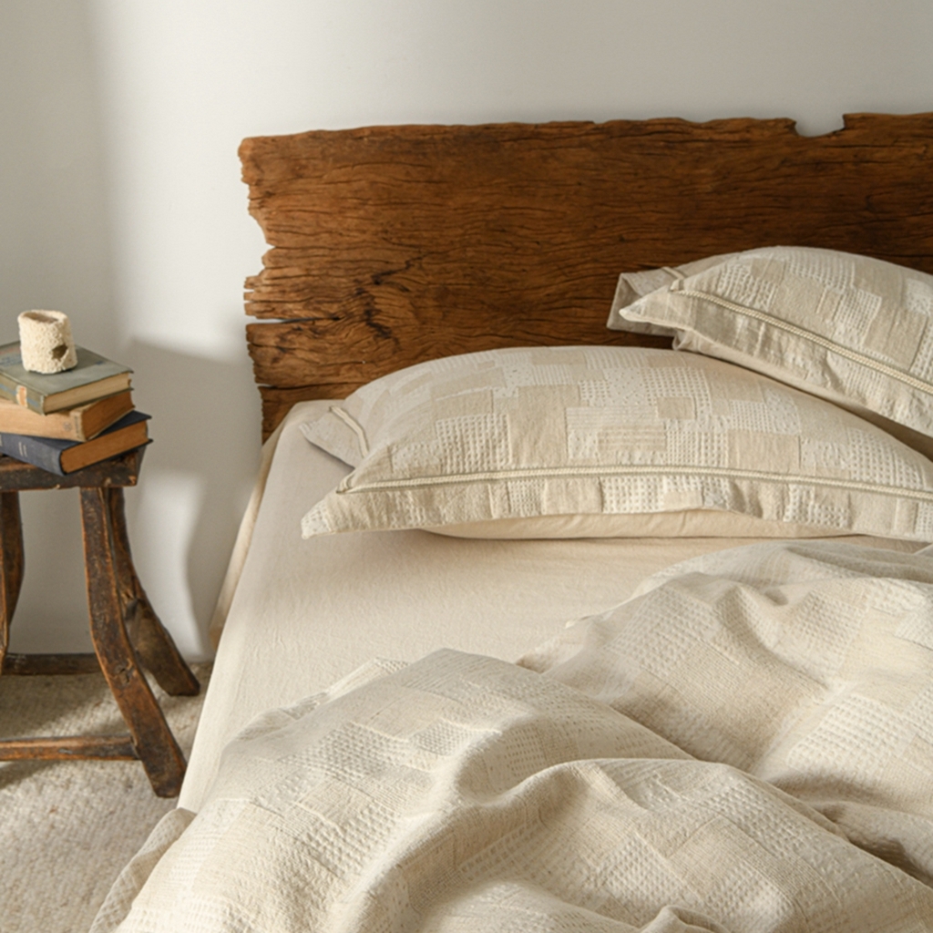 91家纺网 家纺一手货源 找家纺 简家居 2025新款亲肤舒适棉麻四件套 卢浮秘境