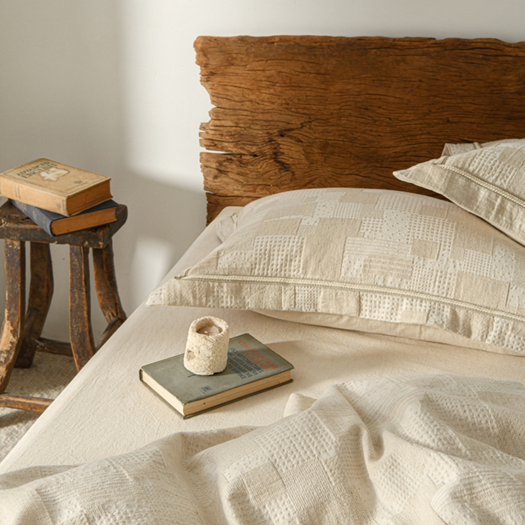 91家纺网 家纺一手货源 找家纺 简家居 2025新款亲肤舒适棉麻四件套 卢浮秘境