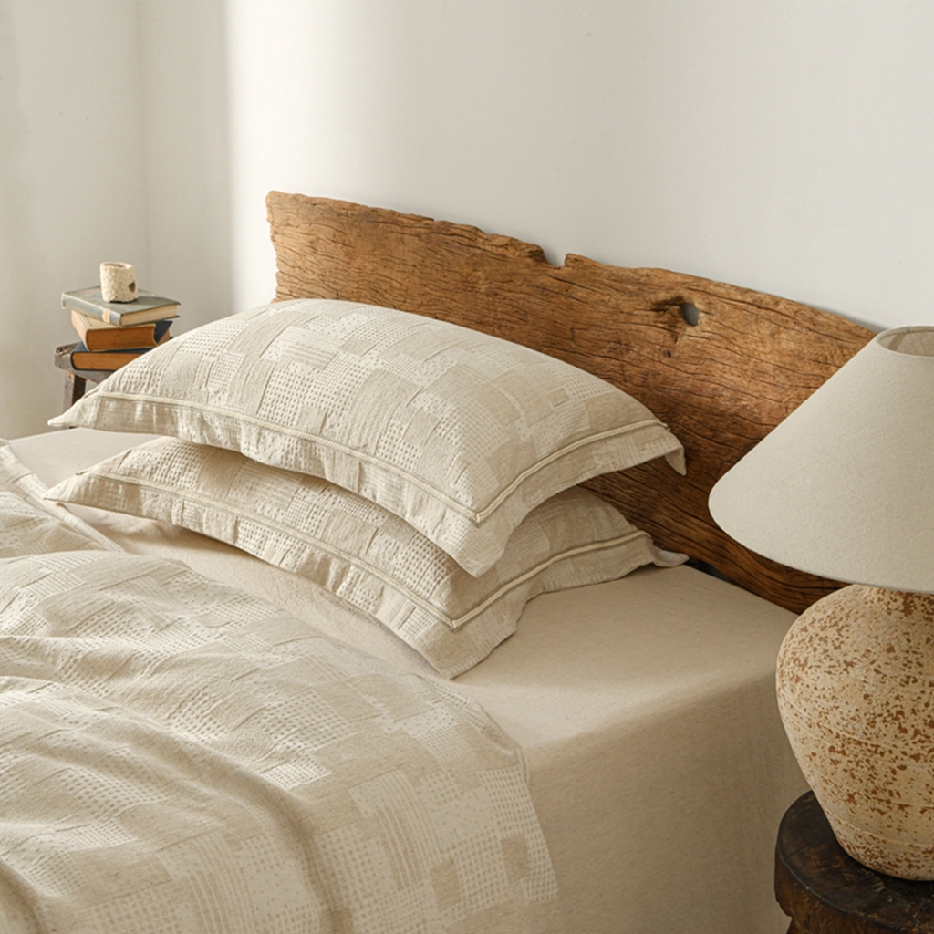 91家纺网 家纺一手货源 找家纺 简家居 2025新款亲肤舒适棉麻四件套 卢浮秘境