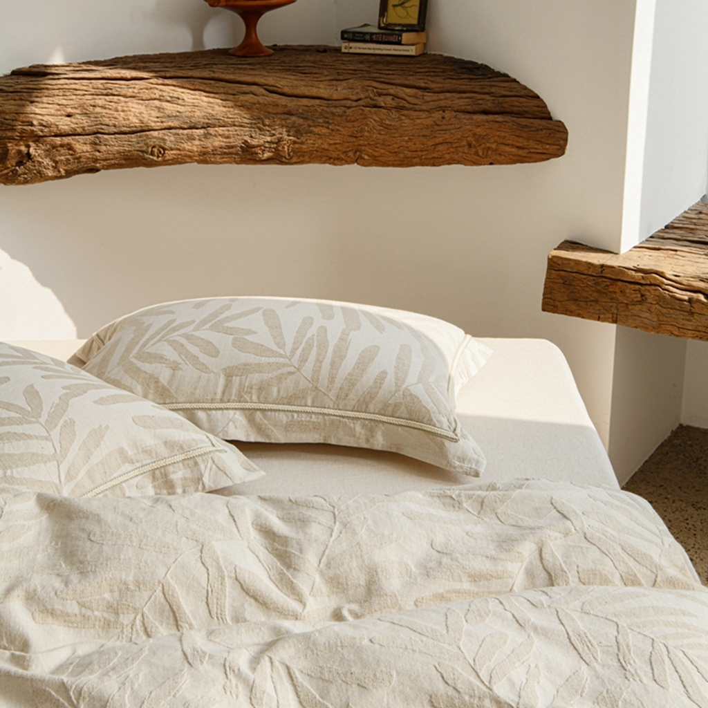 91家纺网 家纺一手货源 找家纺 简家居 2025新款亲肤舒适棉麻四件套 树