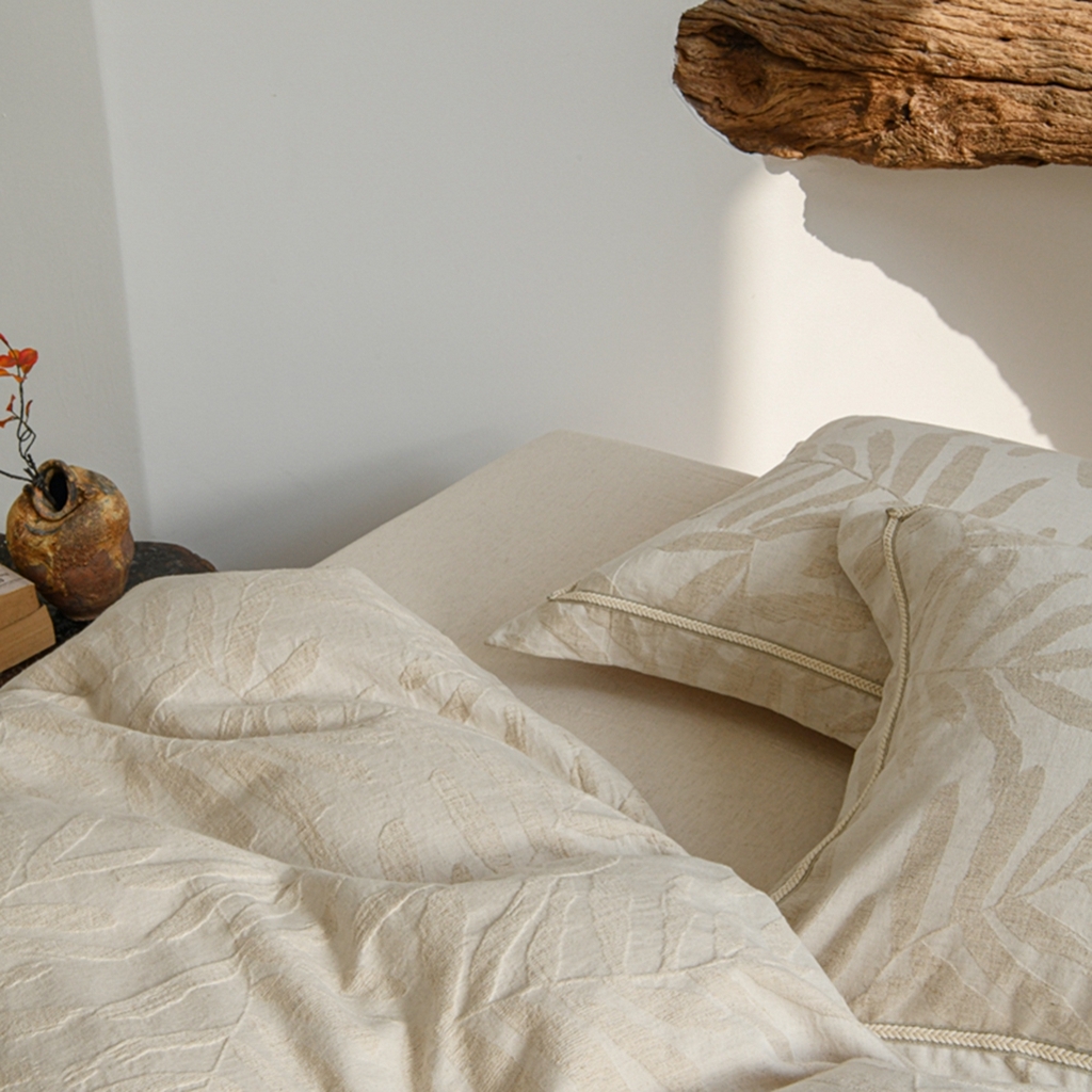 91家纺网 家纺一手货源 找家纺 简家居 2025新款亲肤舒适棉麻四件套 树