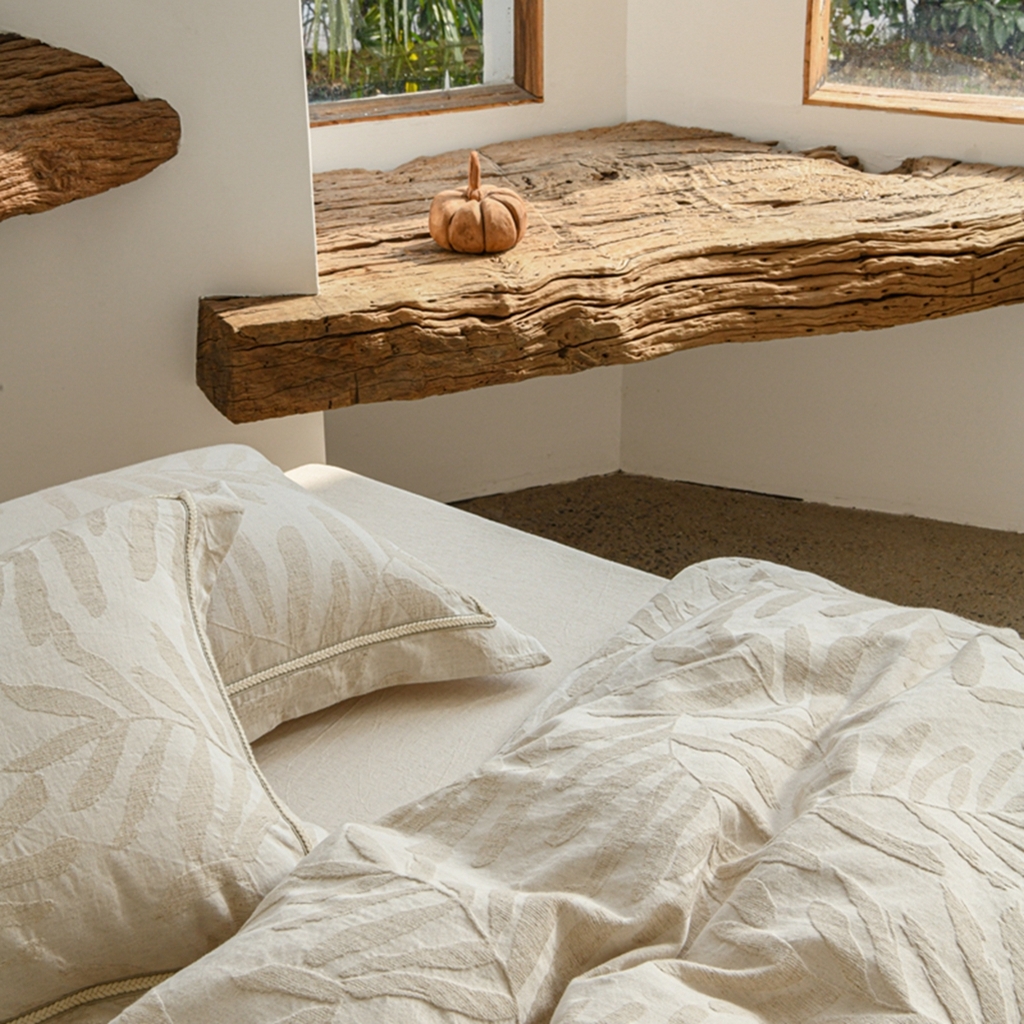 91家纺网 家纺一手货源 找家纺 简家居 2025新款亲肤舒适棉麻四件套 树