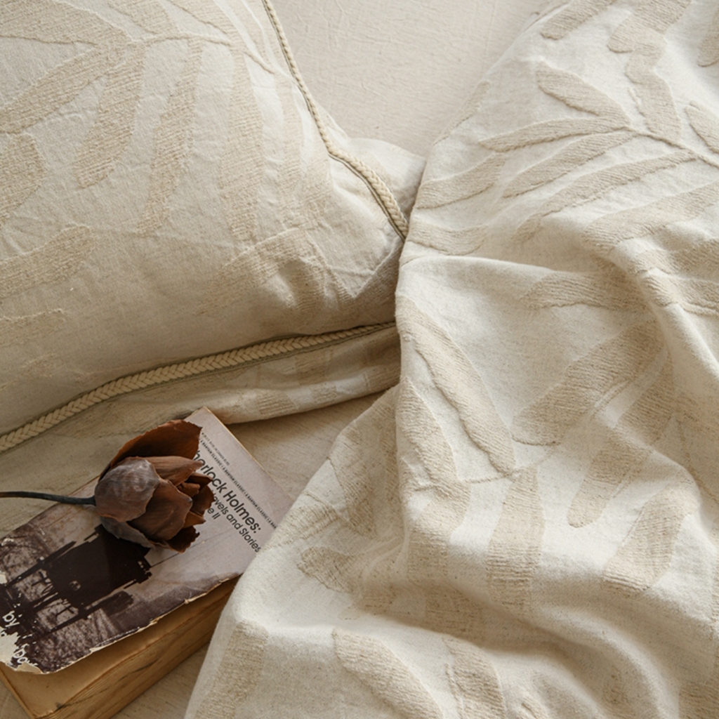 91家纺网 家纺一手货源 找家纺 简家居 2025新款亲肤舒适棉麻四件套 树