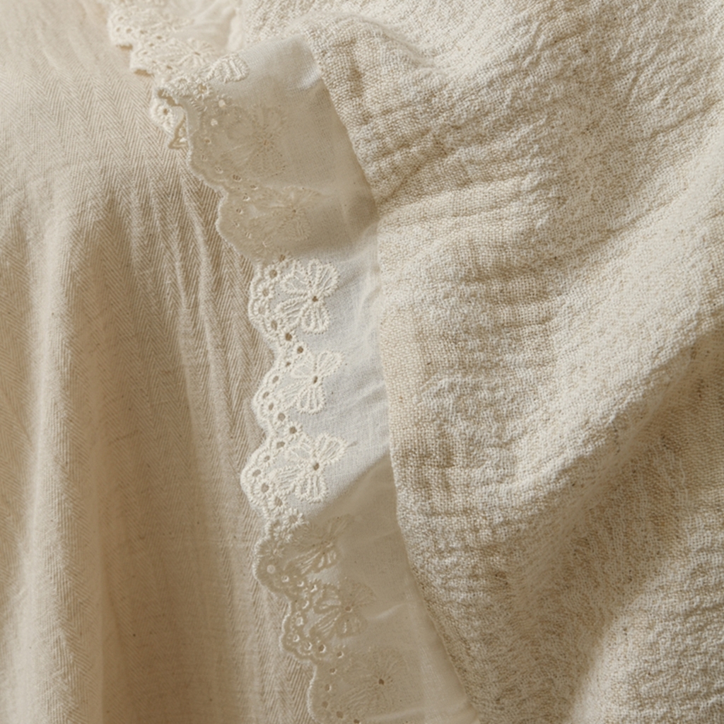 91家纺网 家纺一手货源 找家纺 简家居 2025新款亲肤舒适棉麻四件套 云间月影