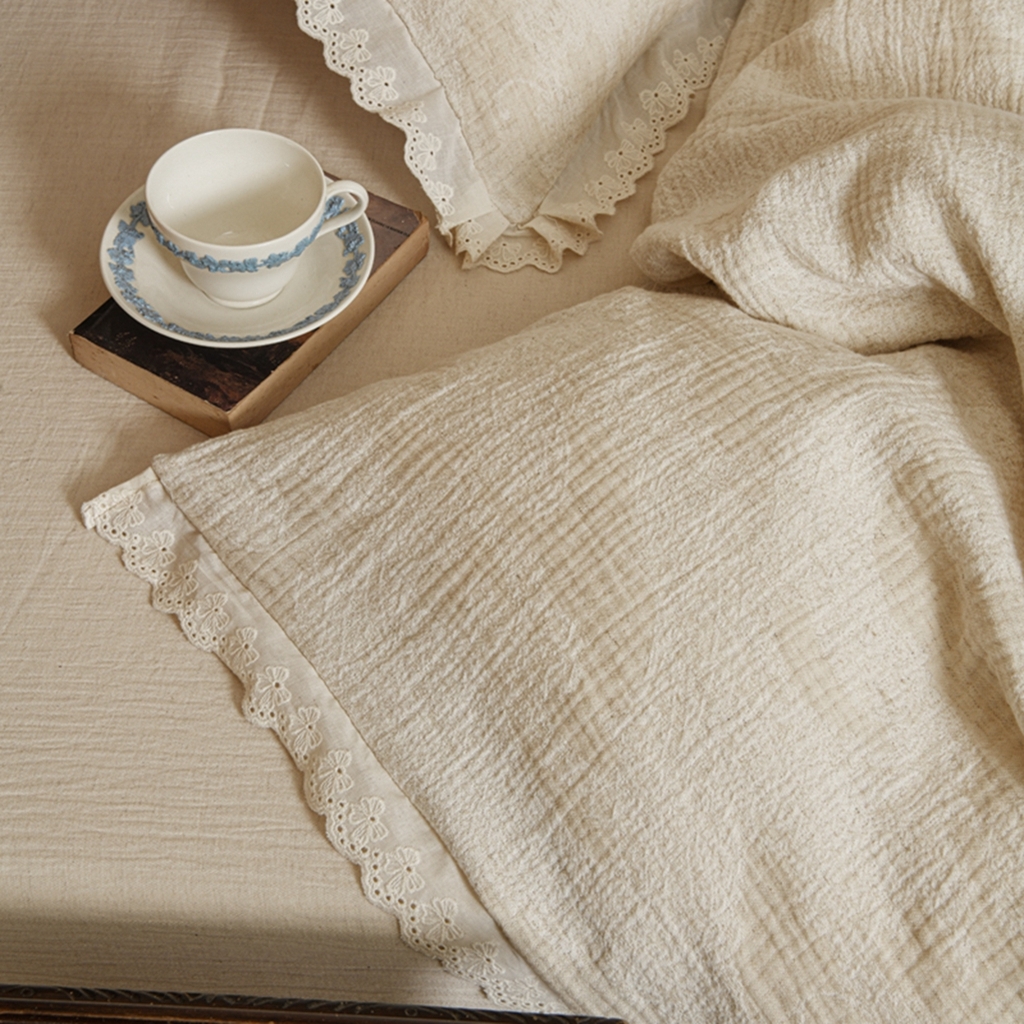 91家纺网 家纺一手货源 找家纺 简家居 2025新款亲肤舒适棉麻四件套 云间月影