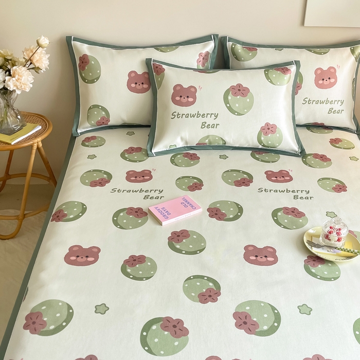 91家纺网 家纺一手货源 找家纺 典曼家纺 2025新款600D数码印花冰丝凉席席子 莓莓果园