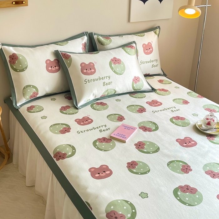 91家纺网 家纺一手货源 找家纺 典曼家纺 2025新款600D数码印花冰丝凉席席子 莓莓果园