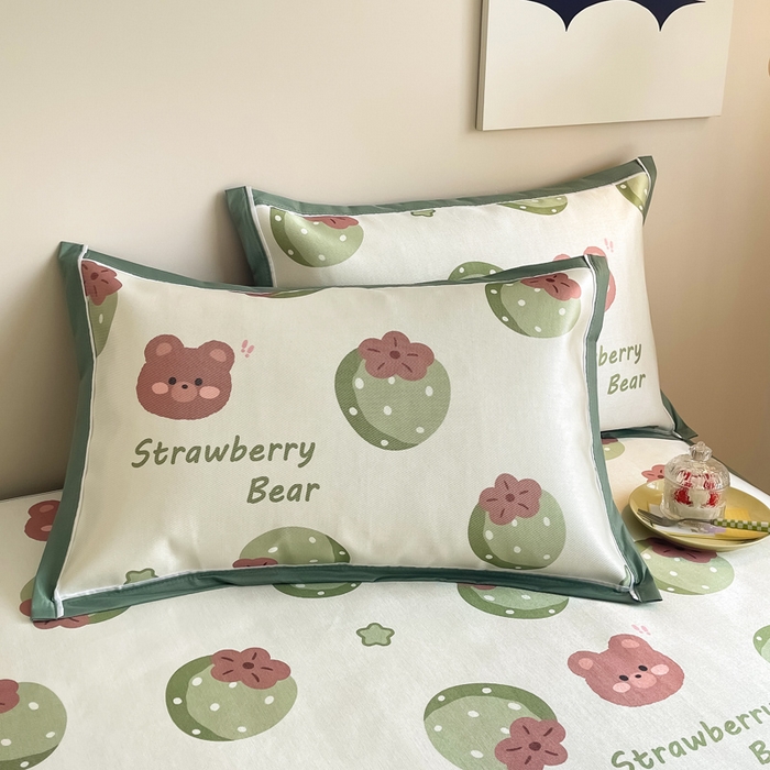 91家纺网 家纺一手货源 找家纺 典曼家纺 2025新款600D数码印花冰丝凉席席子 莓莓果园