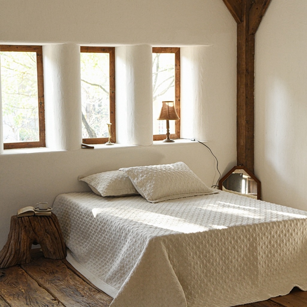 91家纺网 家纺一手货源 找家纺 （总）简家居 2025新款亲肤舒适棉麻床盖三件套