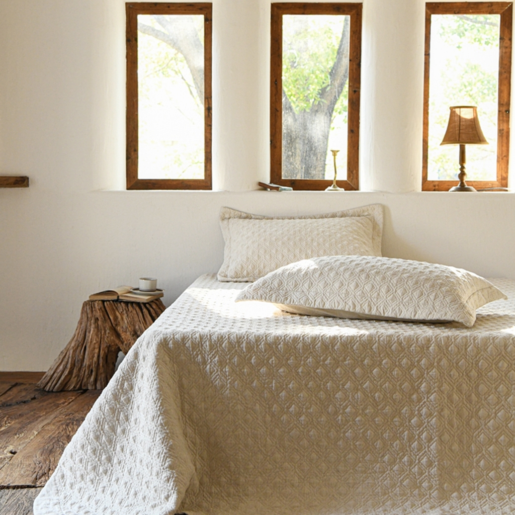 91家纺网 家纺一手货源 找家纺 （总）简家居 2025新款亲肤舒适棉麻床盖三件套