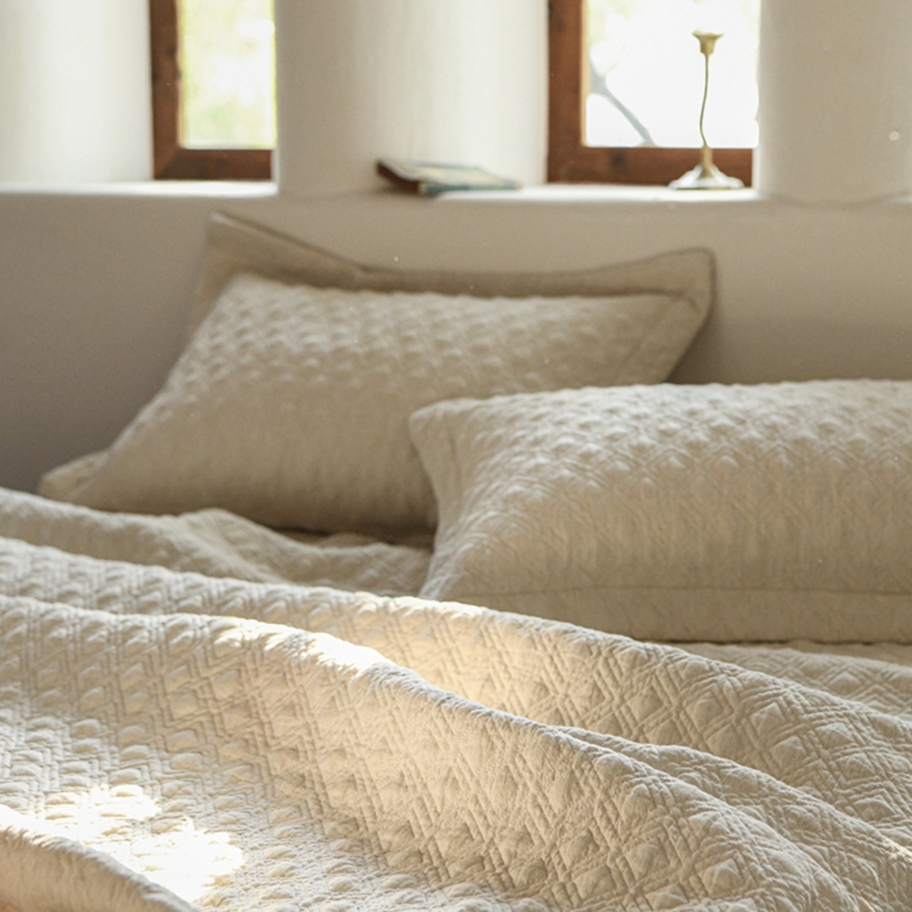 91家纺网 家纺一手货源 找家纺 （总）简家居 2025新款亲肤舒适棉麻床盖三件套